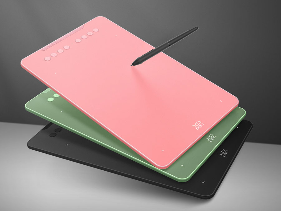 XP-Pen Deco 01 V3 Farbvarianten grün rosa schwarz
