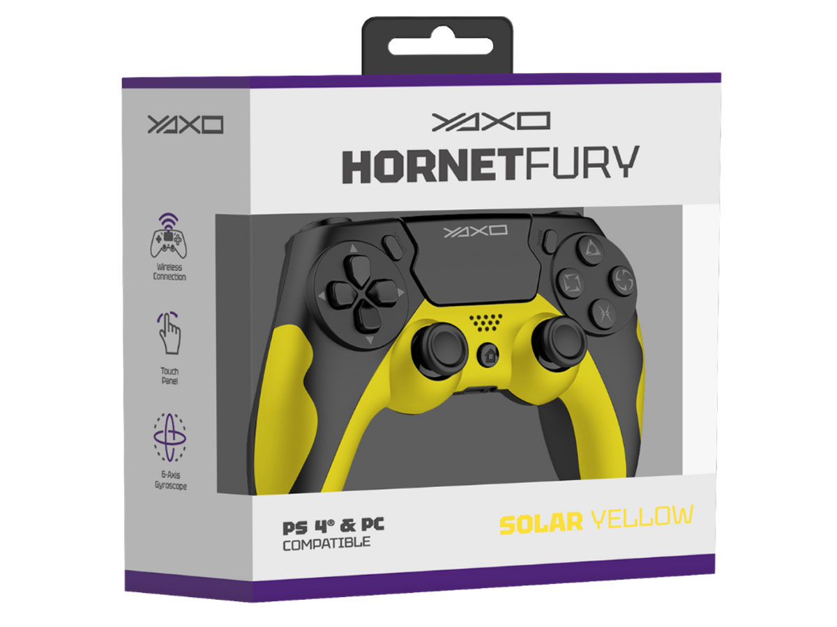 YAXO HORNET FURY Controller Solar Yellow - Verpackungsansicht
