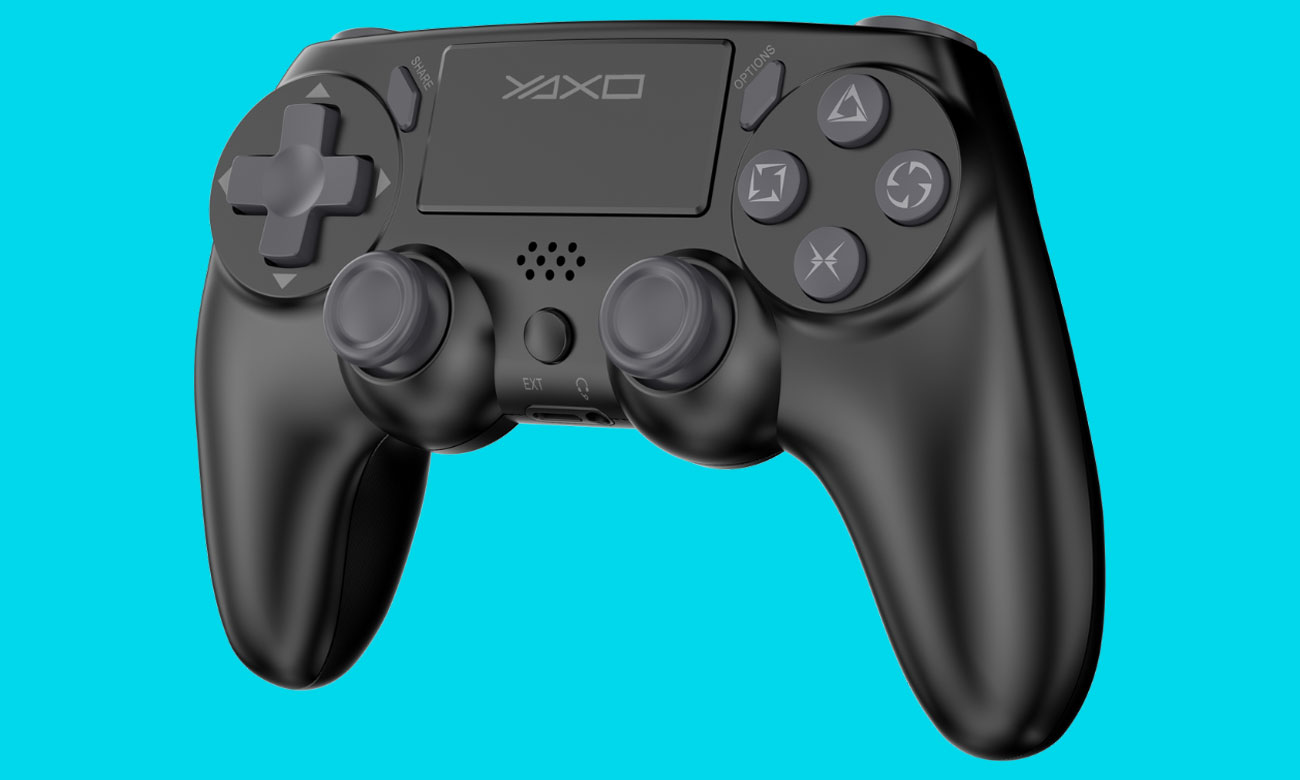 Kontroller YAXO VIPER STRIKE Techno Black - Ansicht von vorne im Winkel, Grafik mit Hintergrund
