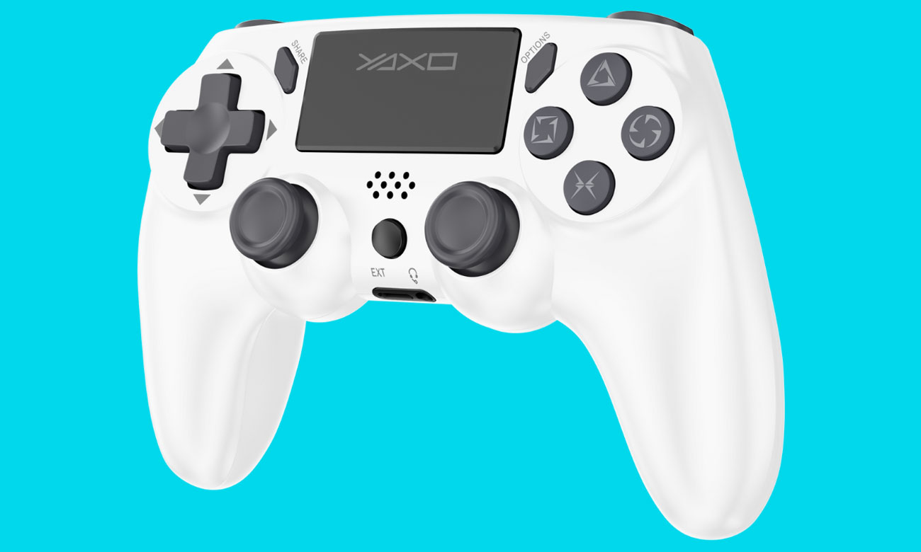 Kontroller YAXO VIPER STRIKE Alpine White - Ansicht von vorne im Winkel, Grafik mit Hintergrund