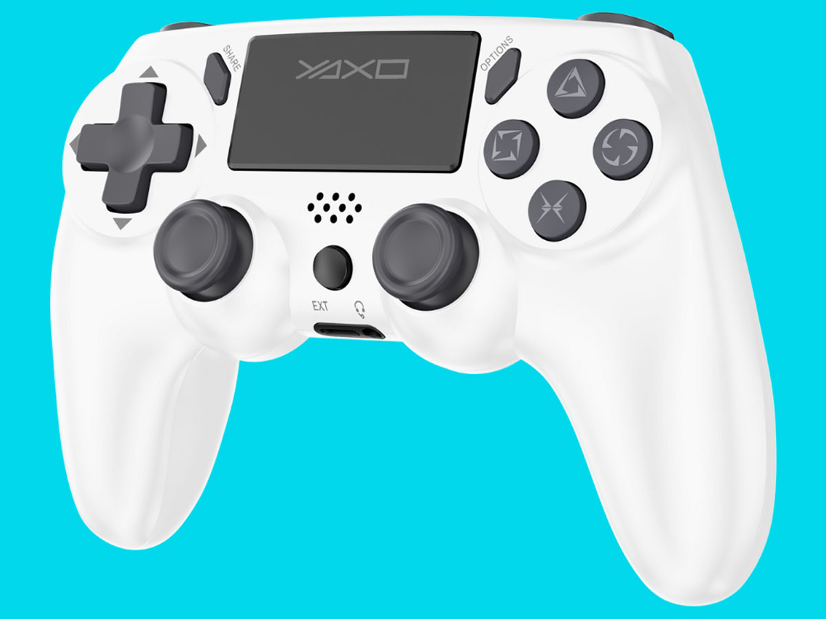 Kontroller YAXO VIPER STRIKE Alpine White - Ansicht von vorne im Winkel, Grafik mit Hintergrund