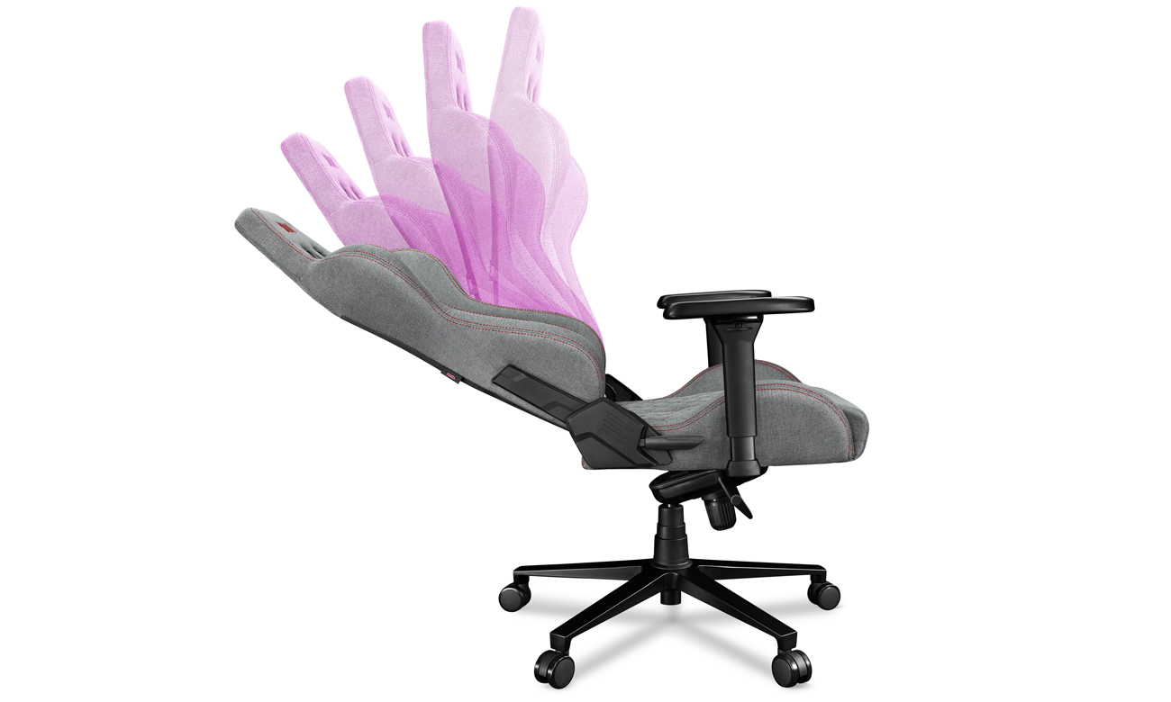 Gaming-Stuhl Yumisu 2050 Magnetic Hellgrau-Rot (Stoff) - Ergomultiblock-Mechanismus