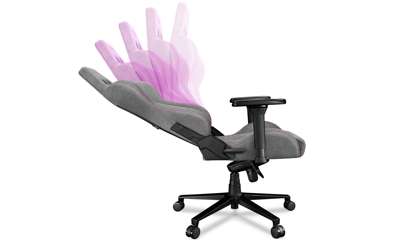 Fotel gamingowy Yumisu 2050 Magnetic Jasnoszaro-Różowy (Tkanina) - Mechanizm ergomultiblock
