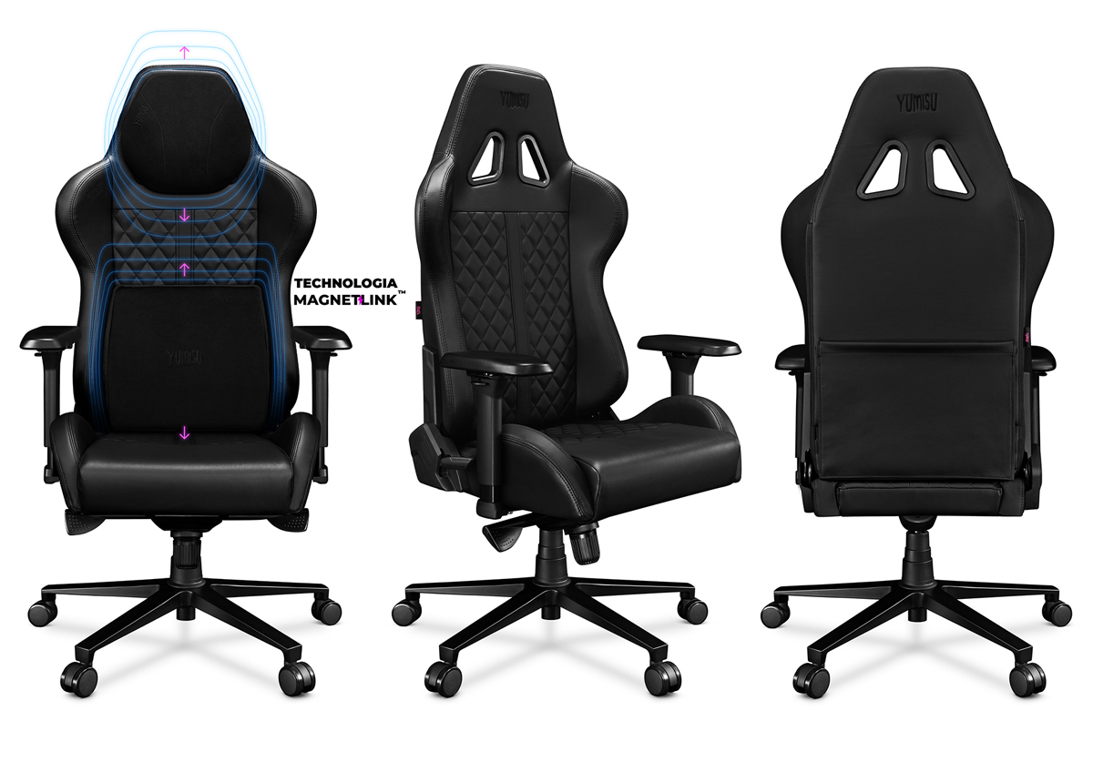 Gaming-Stuhl Yumisu 2050 Magnetic Schwarz - Gesamtansicht, Banner