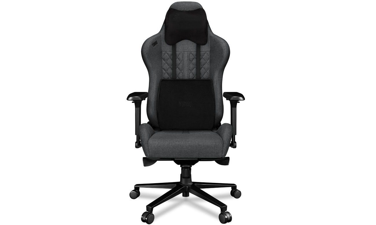 Gamingstuhl Yumisu 2050 Dunkelgrau-Schwarz Stoff - Ansicht von vorne