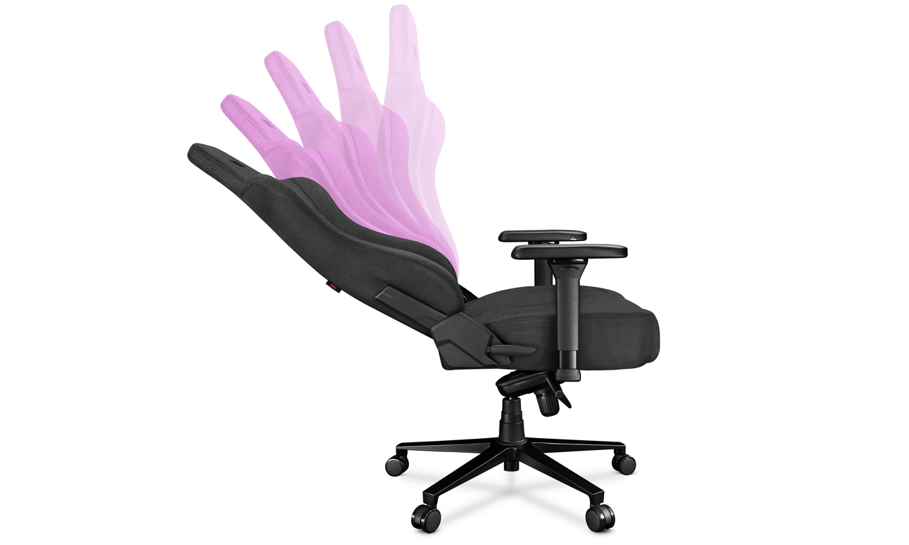 Fotel gamingowy Yumisu 2053 Magnetic Ciemnoszaro-Czarny (Tkanina) - Mechanizm ergomultiblock i regulowane podłokietniki