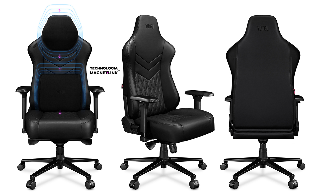 Gamingstuhl Yumisu 2053 Magnetic Schwarz - Gesamtansicht, Banner