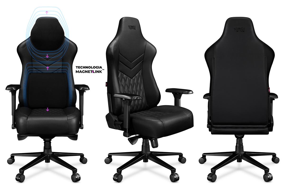 Gamingstuhl Yumisu 2053 Magnetic Schwarz - Gesamtansicht, Banner