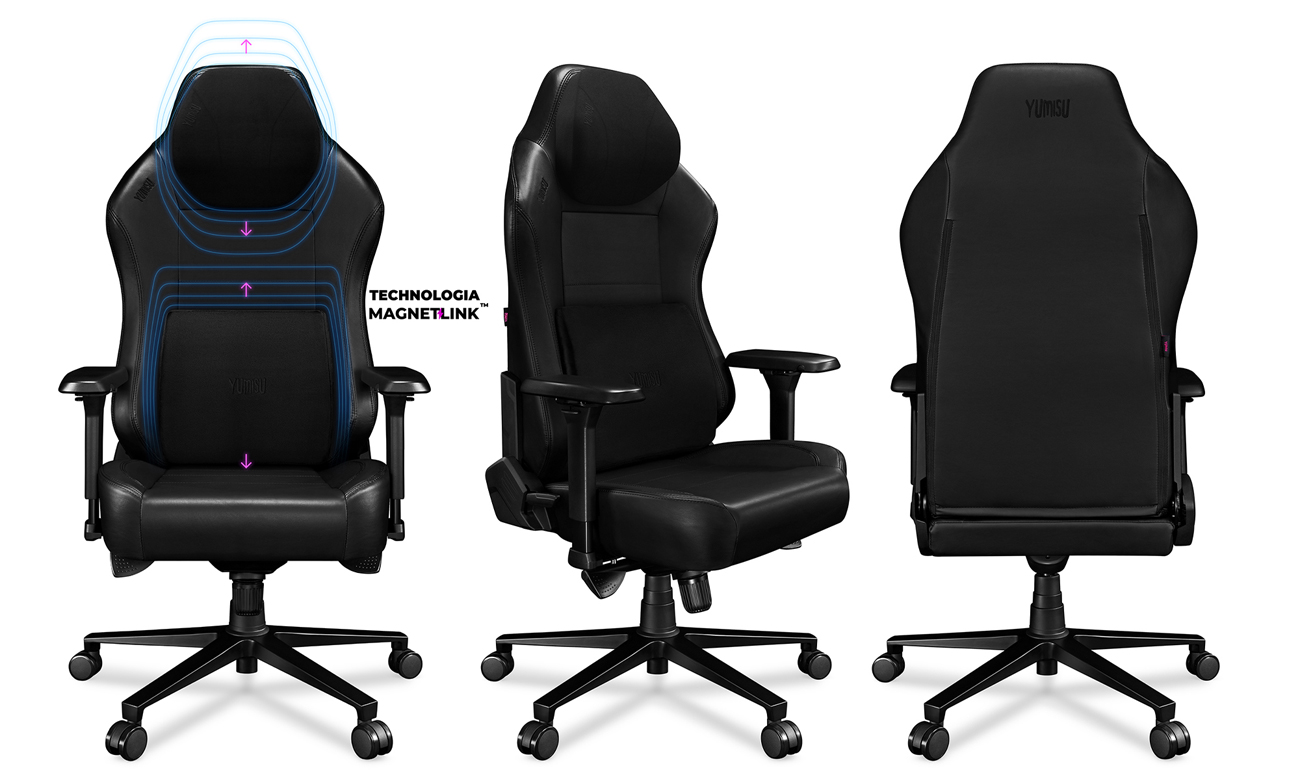 Gaming-Stuhl Yumisu 2054 Magnetic Schwarz - Gesamtansicht, Banner