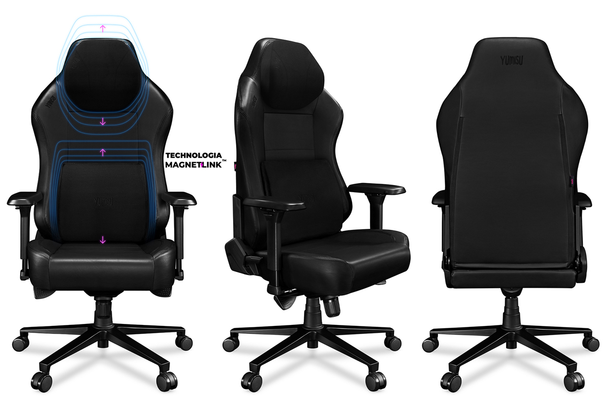Gaming-Stuhl Yumisu 2054 Magnetic Schwarz - Gesamtansicht, Banner