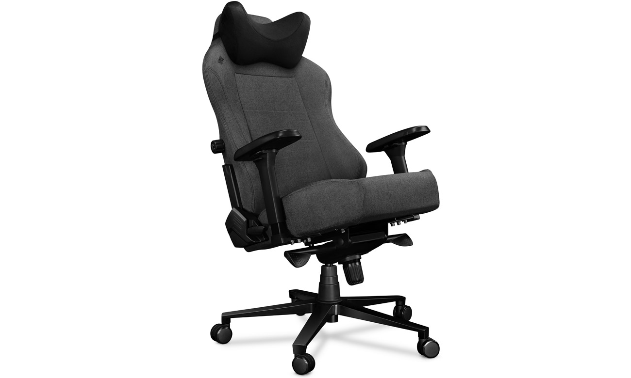 Gaming-Stuhl Yumisu 2054 Dunkelgrau-Schwarz Stoff - Ansicht von vorne, schräg