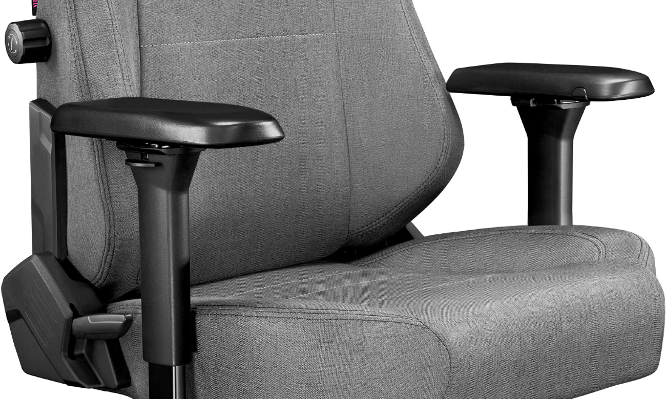 Fotel gamingowy Yumisu 2054 Jasnoszaro-czarny Tkanina - Regulowane podłokietniki