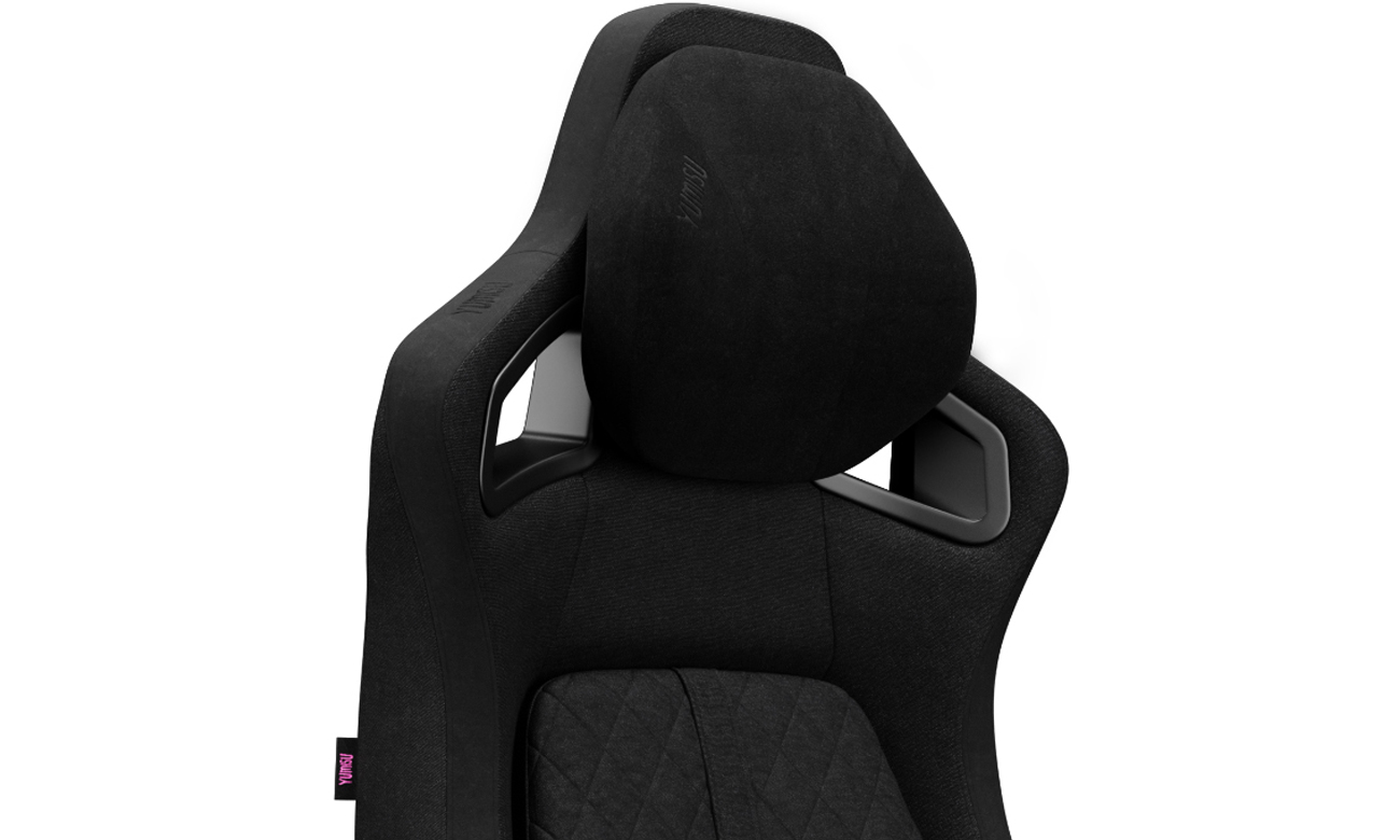 Fotel biurowy Yumisu 2055 Czarny (Tkanina) - Poduszka pod głowę BENGI z mocowaniem MagnetLink