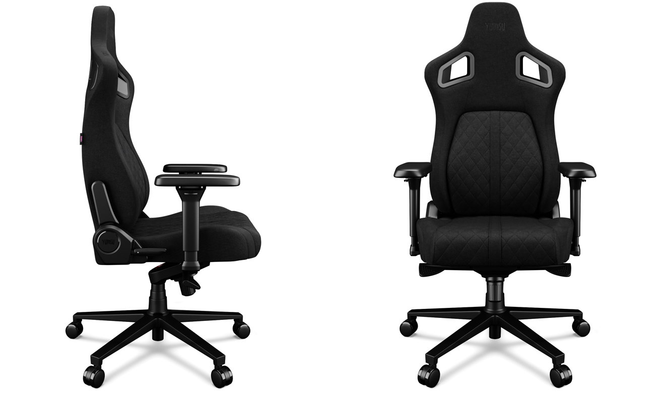 Fotel biurowy Yumisu 2055 Czarny (Tkanina) - Widok z boku i z przodu