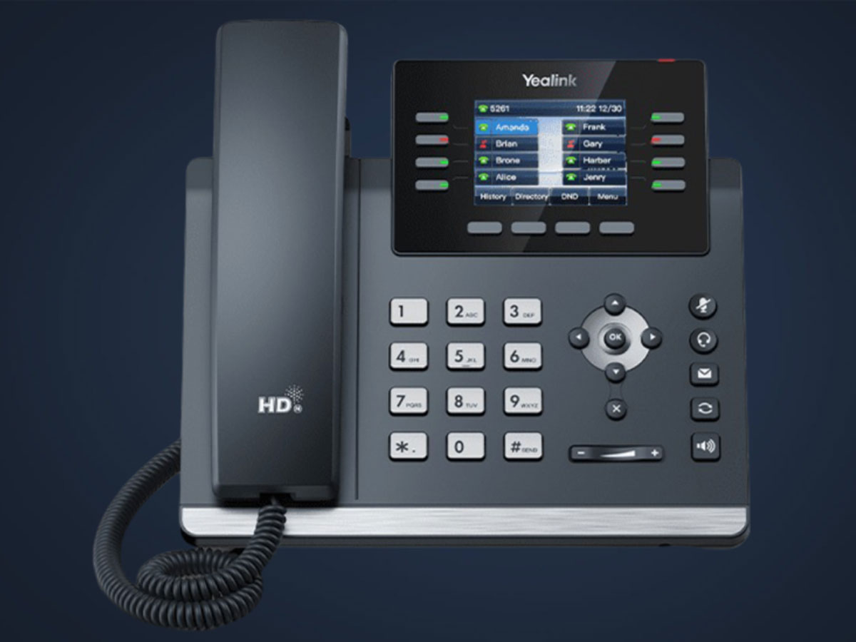 Telefon VoIP Yealink SIP-T44U - Gesamtansicht, Grafik mit Hintergrund