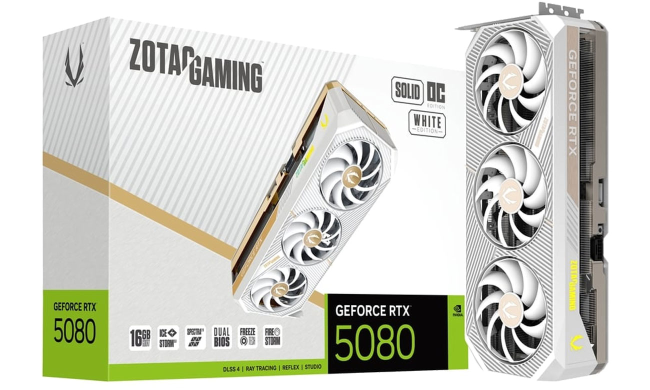 Zotac GeForce RTX 5080 Solid OC White 16 GB GDDR7 DLSS4