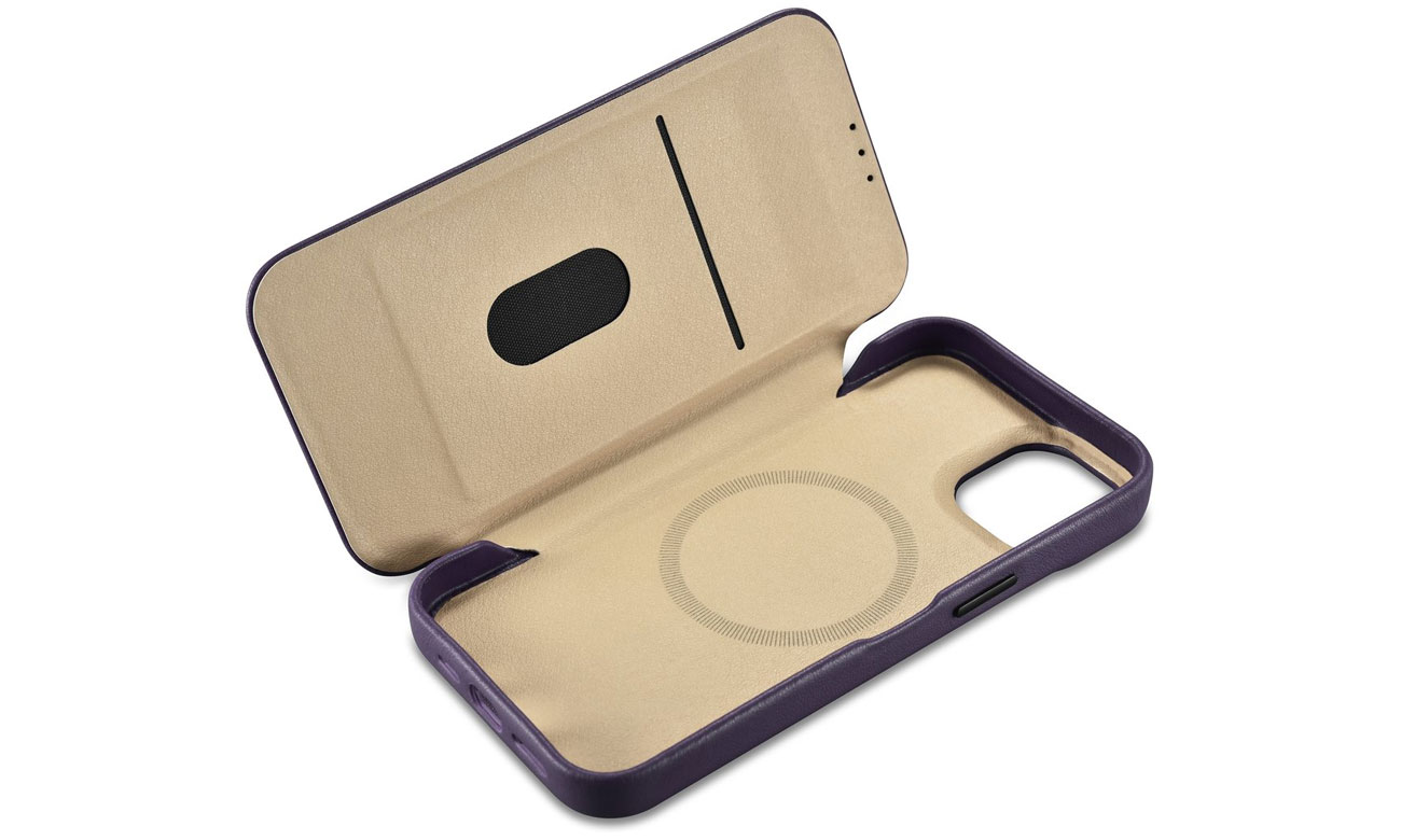 iCarer Premium Leather Folio Case für iPhone 14 Plus