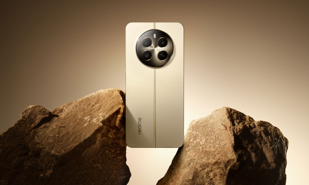 realme 12+ 5G 256 GB beżowy obudowa z wegańską skórą