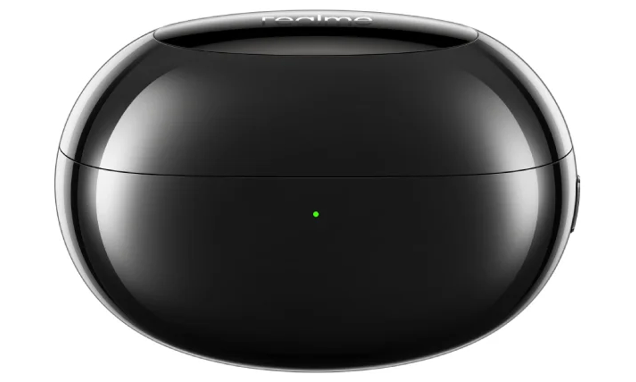 Realme Buds Air 5 Pro Astral Black - Vorderansicht mit geschlossenem Ladeetui