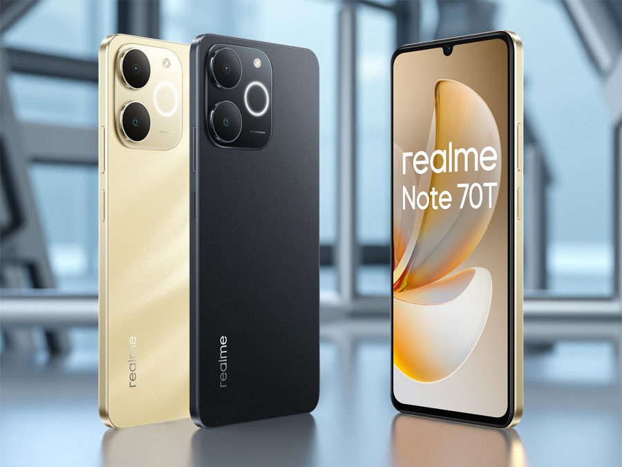realme Note 70T Bildschirm und Rückseite des Gehäuses